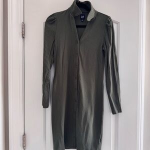 GAP Women's Long Sleeve Olive Dress